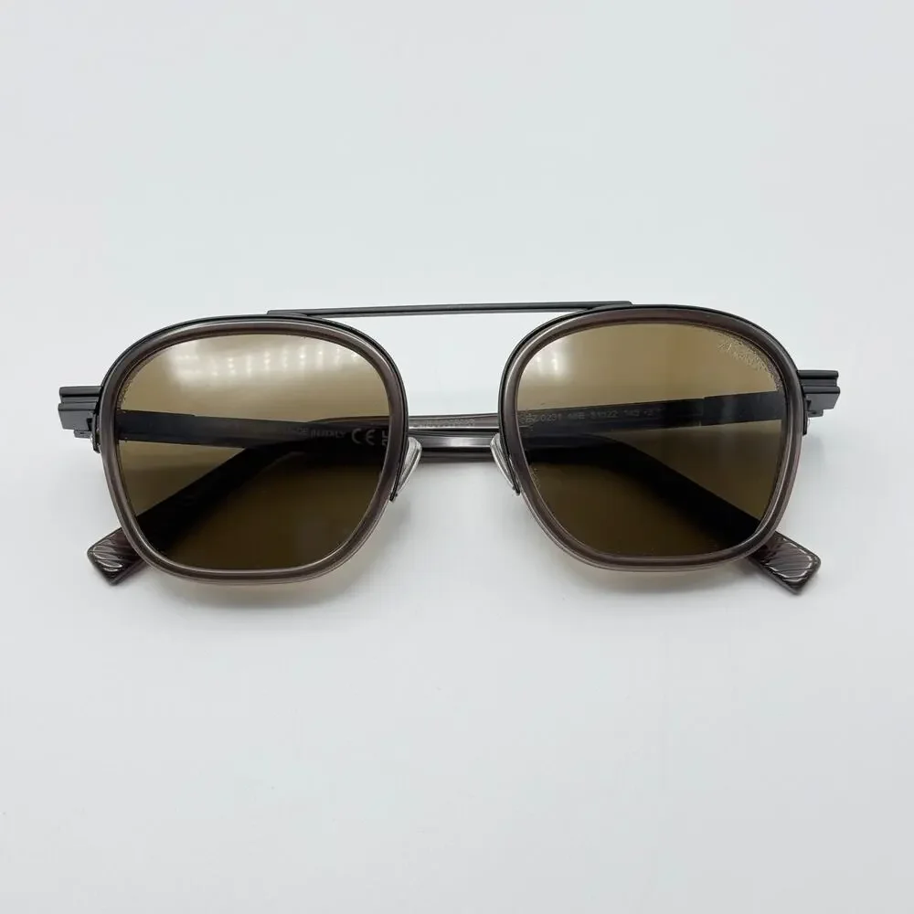 Ermenegildo Zegna Sunglasses EZ0231 48E Shiny Dark Brown Frame Brown Lens 51mm